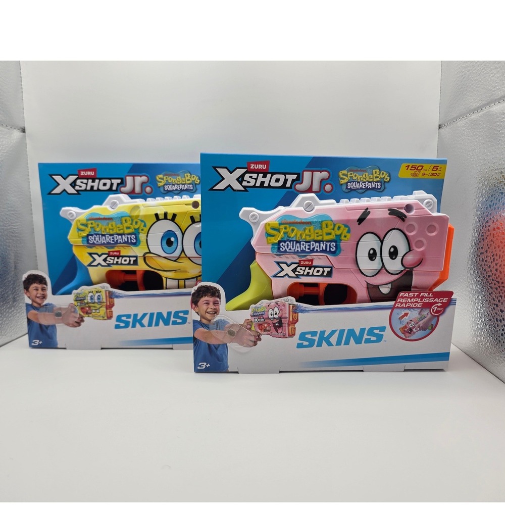 Zuru X-Shot Jr Skins SpongeBob SquarePants Water Blaster Set 2pk Fast Fill Toy